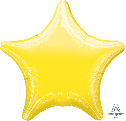 Star Shaped Yellow Foil Balloon 18" With Helium