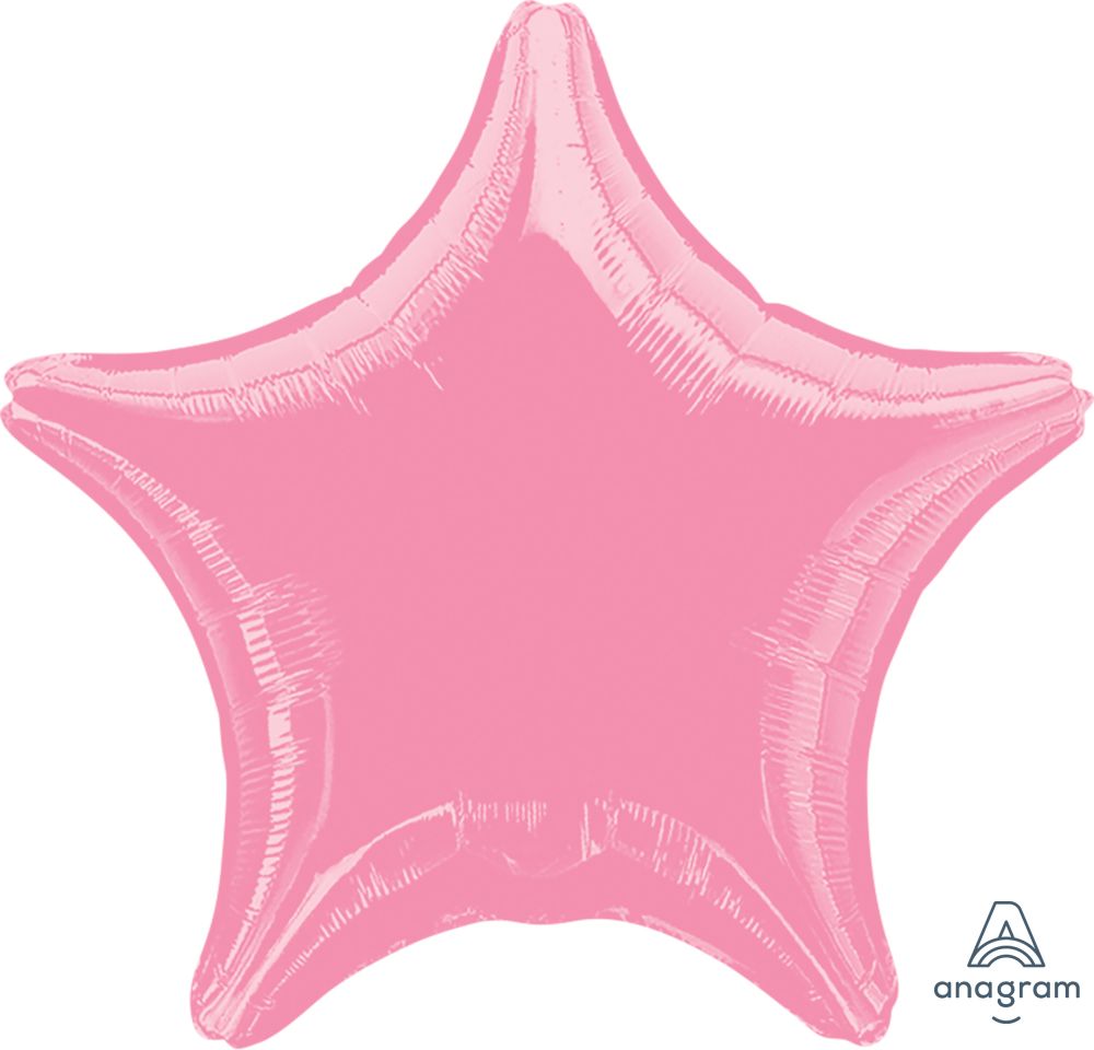 Star Shaped Baby Pink Foil Balloon 18" With Helium