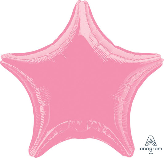 Star Shaped Baby Pink Foil Balloon 18" With Helium
