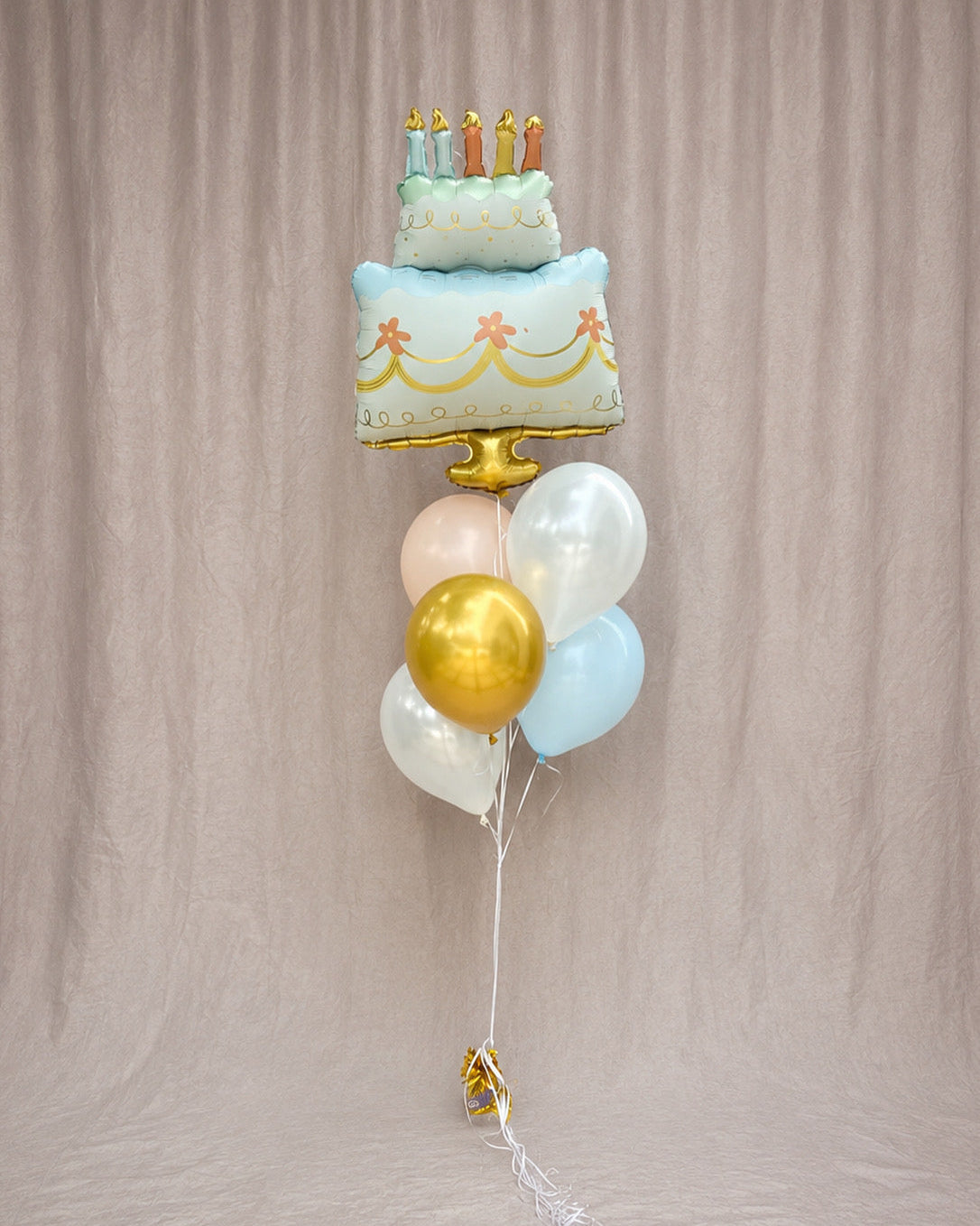 Giant Birthday Cake Balloon Bouquet With Helium And Weight