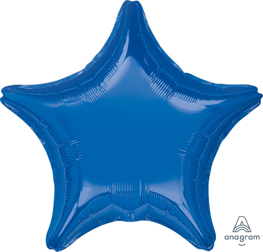 Star Shaped Blue Foil Balloon 18" With Helium