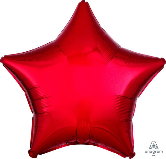 Star Shaped Red Foil Balloon 18" With Helium