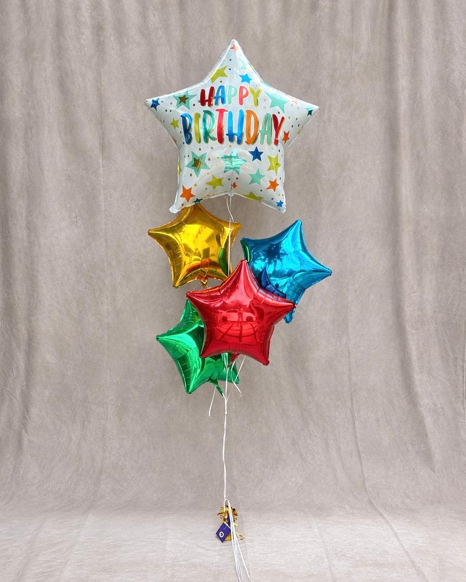 Giant XXL Happy Birthday Mylar Foil 40" Balloon Bouquet With Helium