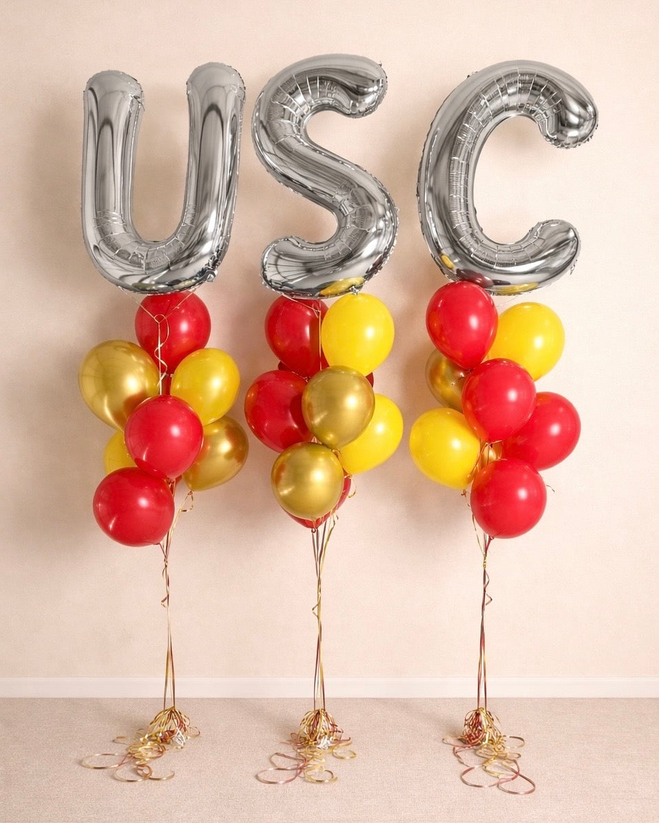 Giant Letter With 8 Balloon Bouquet