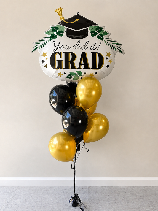 XXL Jumbo You Did It Grad Balloon Bouquet With Helium Any Color