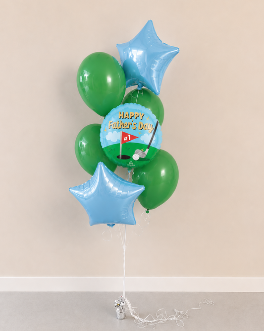 Happy Father's Day Golf Balloon Bouquet With Helium
