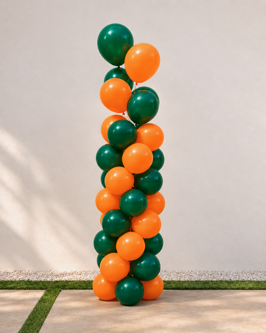 University Of Miami Green And Orange Freestanding 6ft Balloon Column