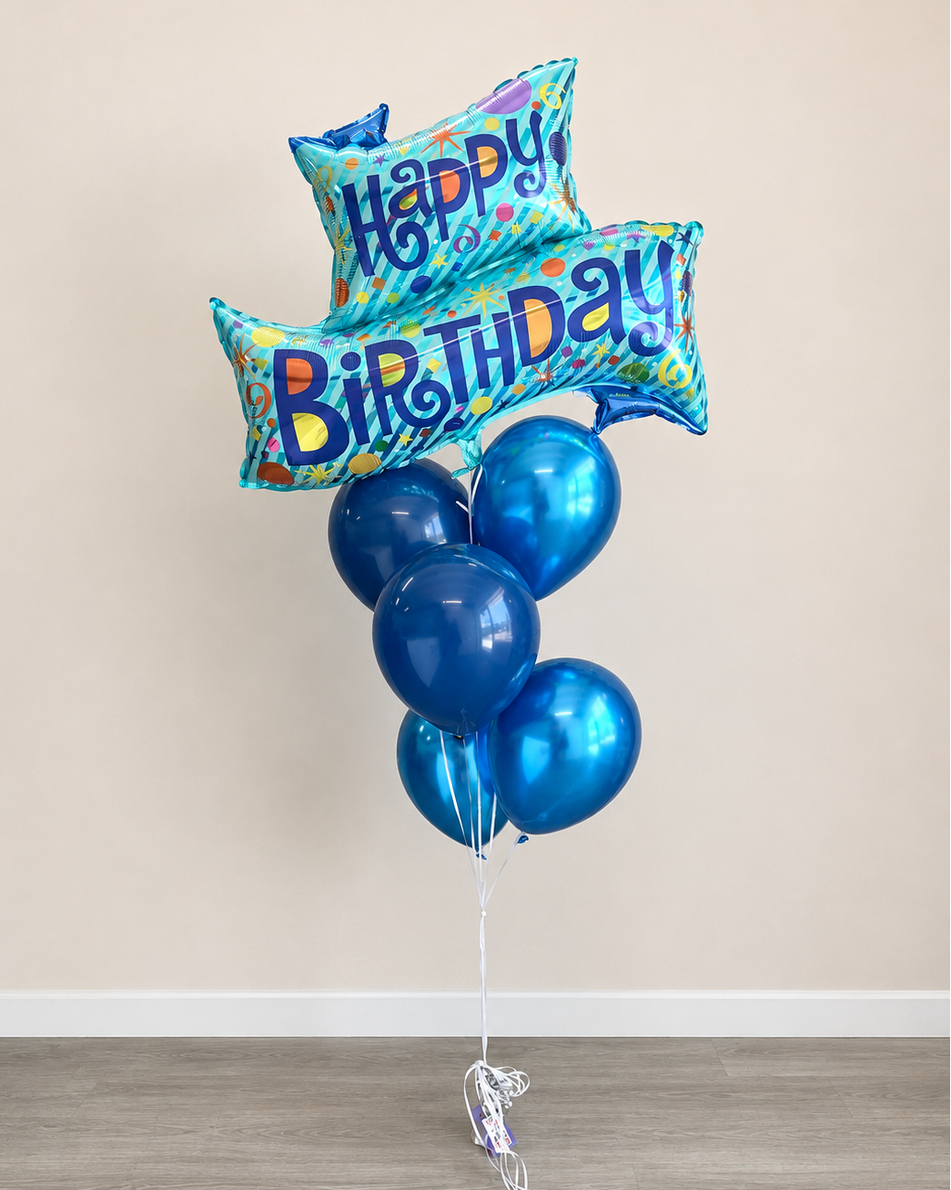 XXL Happy Birthday Banner 5 Balloon Bouquet With Helium