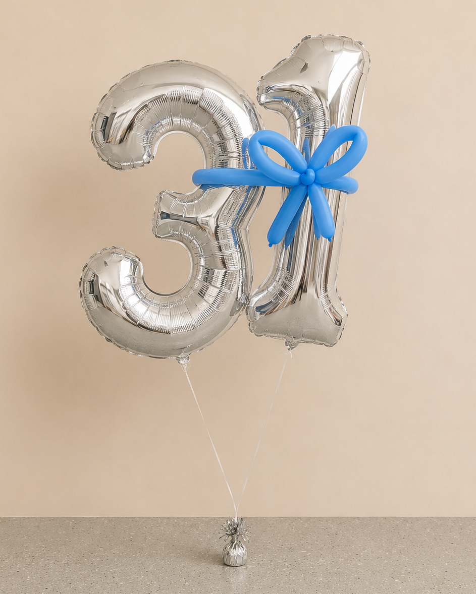 Giant Connected Double Number Helium Balloons With Weight