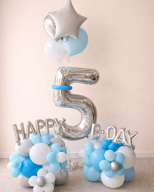 Happy Birthday Balloon Structure With Number Balloon Any Color