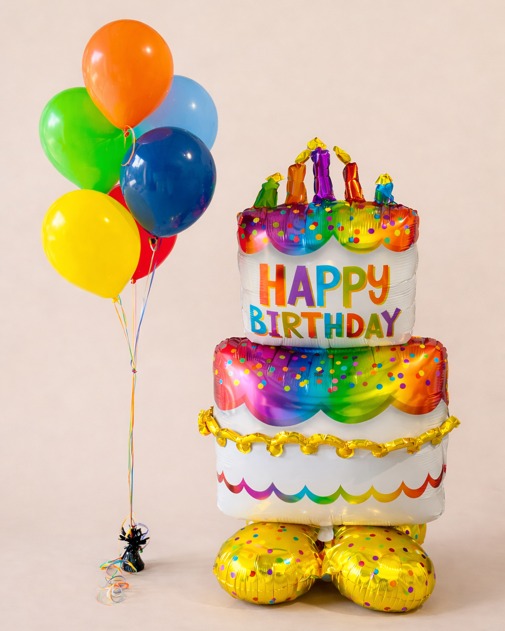 Giant Cake Balloon With Helium Bouquet Any Color