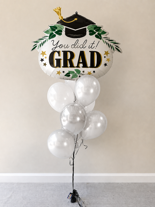 XXL Jumbo You Did It Grad Balloon Bouquet With Helium Any Color