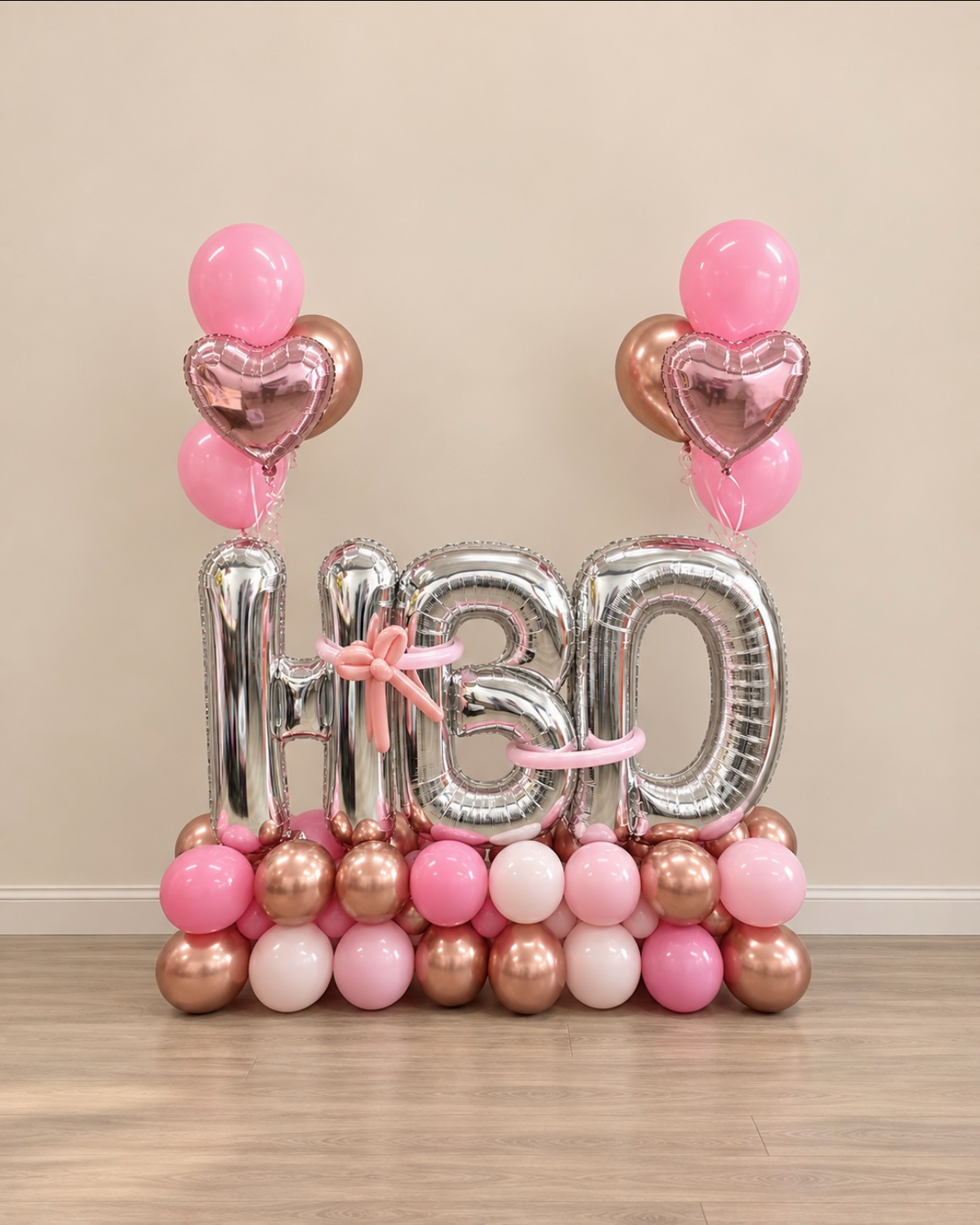 HBD Happy Birthday Balloon Structure With Helium Bouquets Any Color