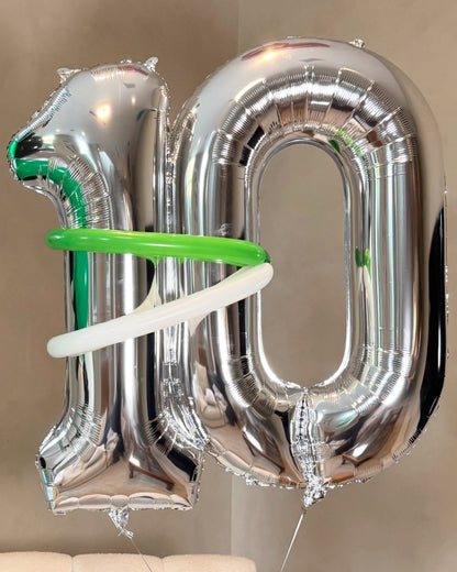 Giant Connected Double Number Helium Balloons With Weight