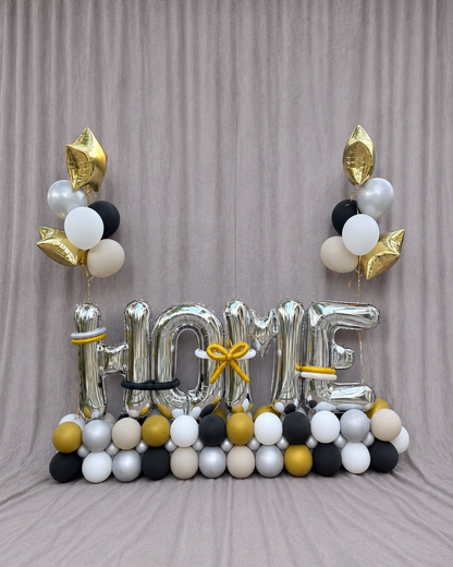 Welcome Home Giant Letter Balloon Structure With Helium Bouquets Any Color