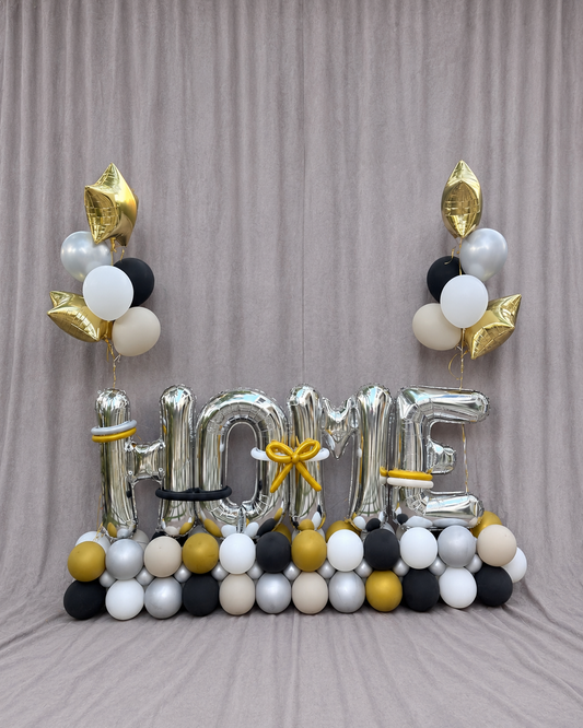 Welcome Home Giant Letter Balloon Structure With Helium Bouquets Any Color