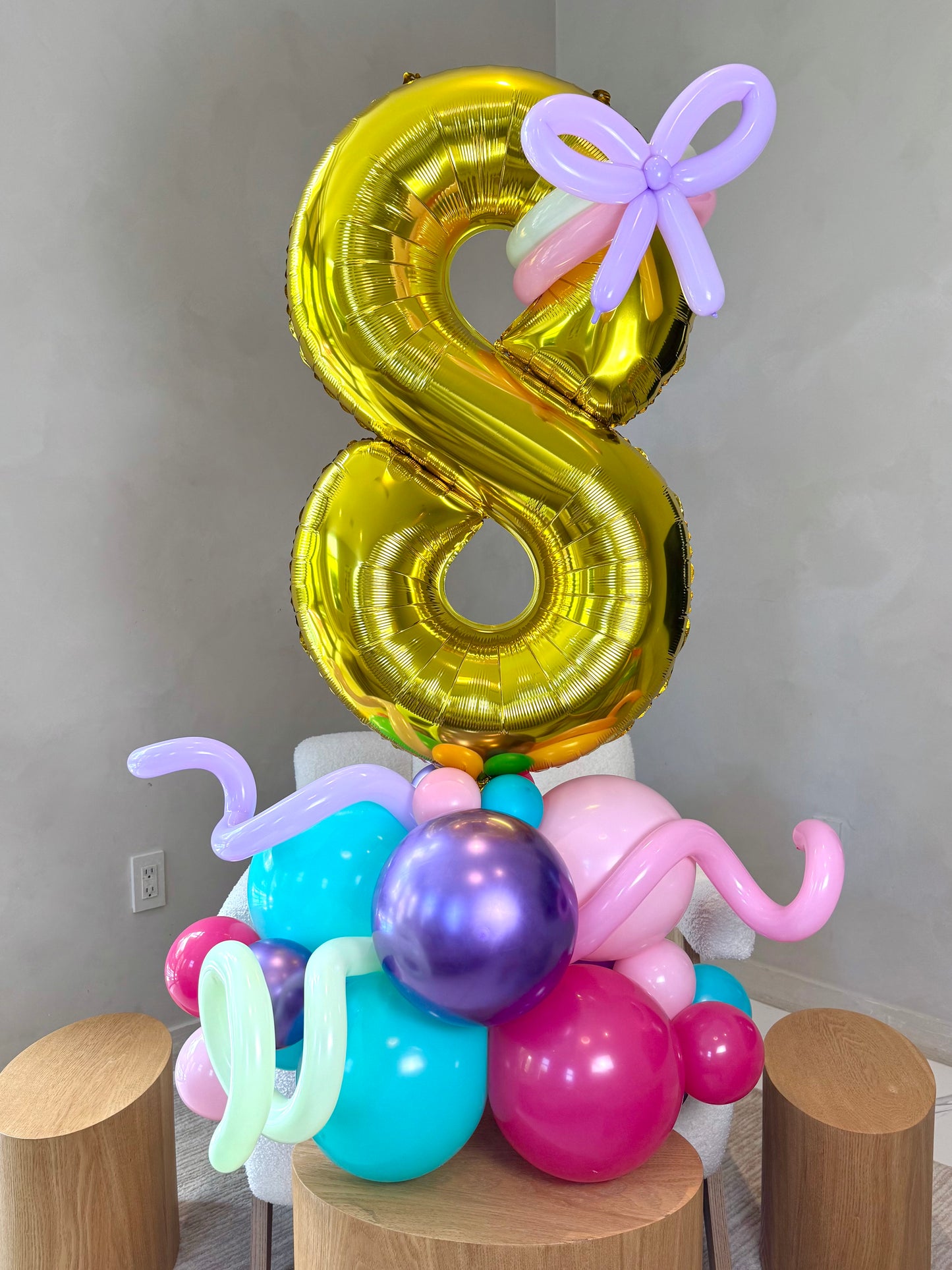 Giant Number Helium Balloon Birthday Structure Any Color Any Number