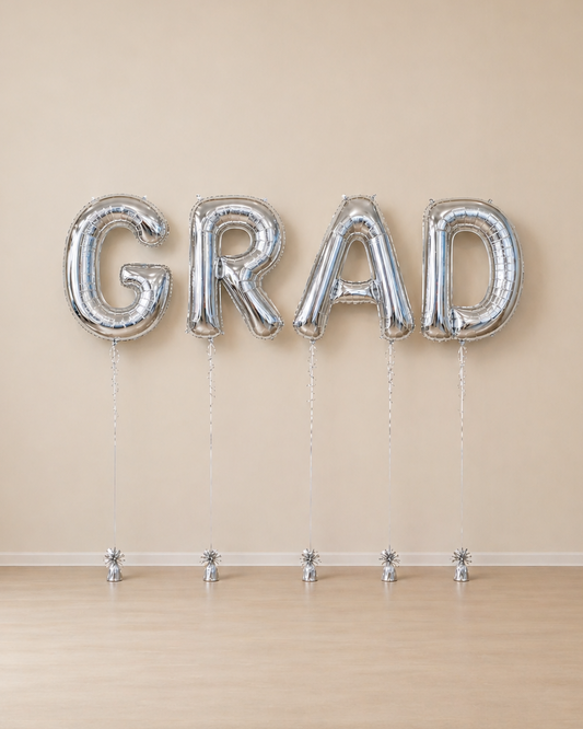 Giant 34” Letters 4 Balloons Spells Out Grad