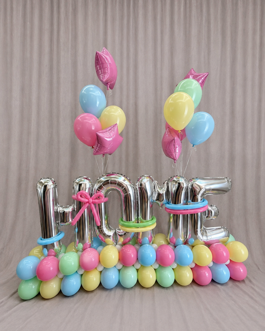 Welcome Home Giant Letter Balloon Structure With Helium Bouquets Any Color