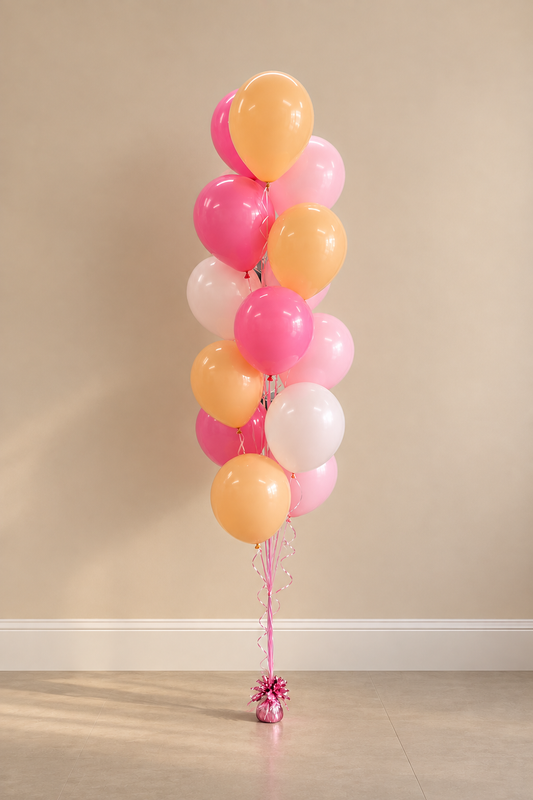 Any Color 16 Helium Weighted Balloon Bouquet With Helium