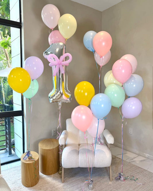 The Ultimate Party Package Giant Number With Helium Balloons And Weights Any Color