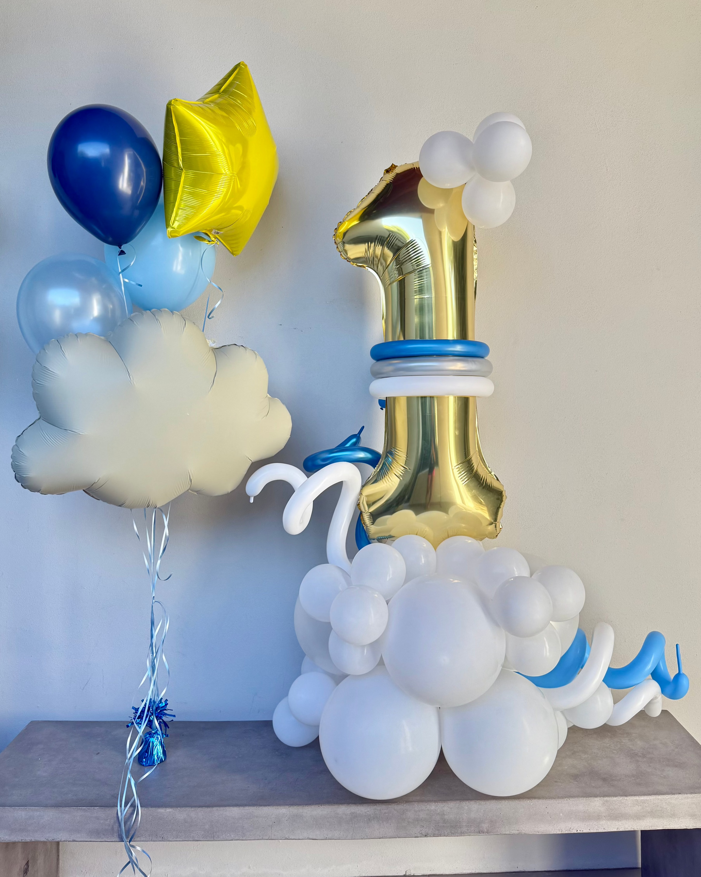 "On Cloud Nine" Giant Number Helium Balloon Bouquet and Structure