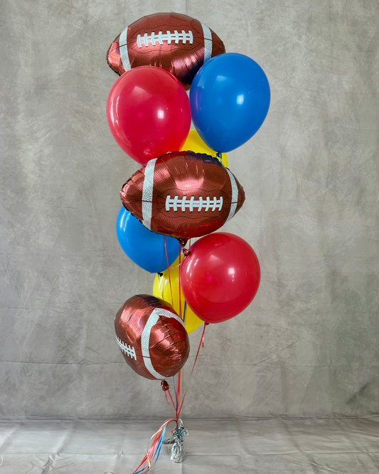 Football Helium Balloon Bouquet Any Team Color With Weight