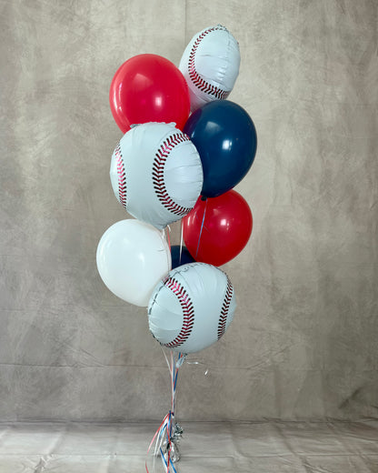 Baseball Helium Balloon Bouquet Any Team Color With Weight