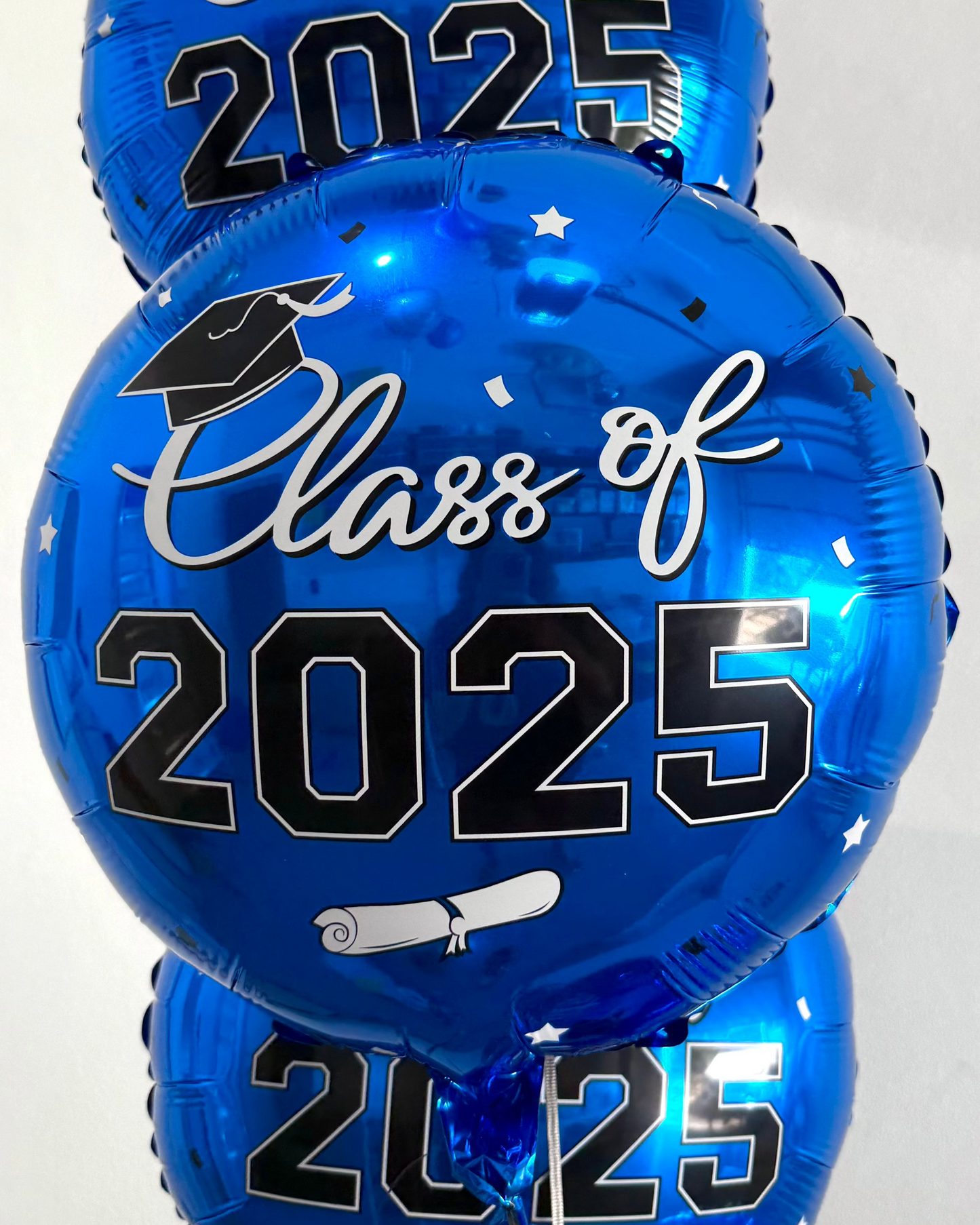 Class of 2025 Graduation Blue Foil Balloon 18" With Helium