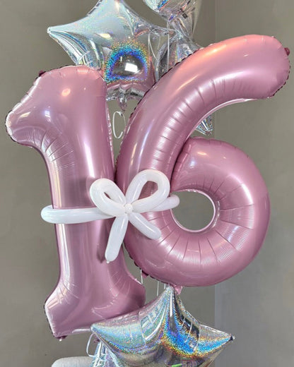 Giant Connected Double Number Helium Balloons With Weight