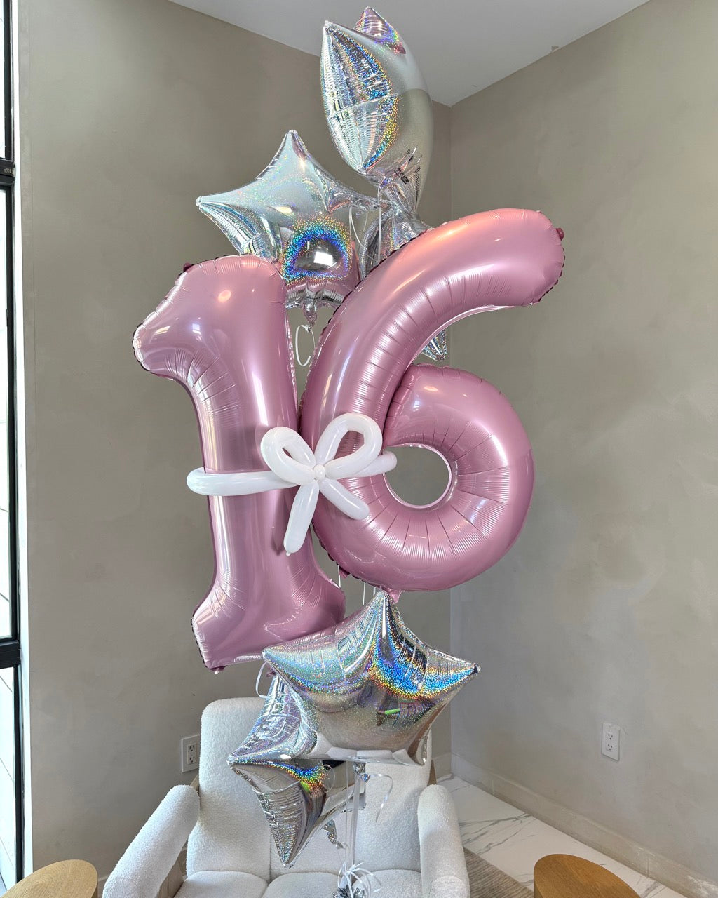 Giant Number With Star Balloons Bouquet