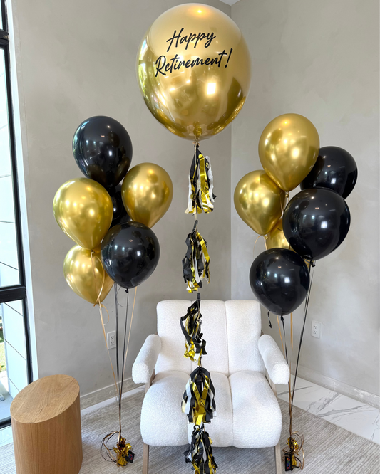 Custom Phrase Balloon Plus 12 Helium Balloon Bouquets With Weights