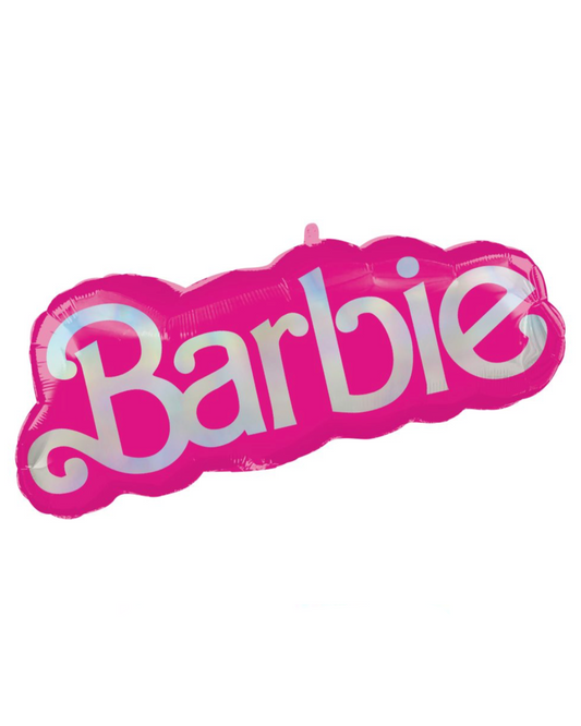 Giant Barbie Logo Banner Pink Foil Balloon With Helium