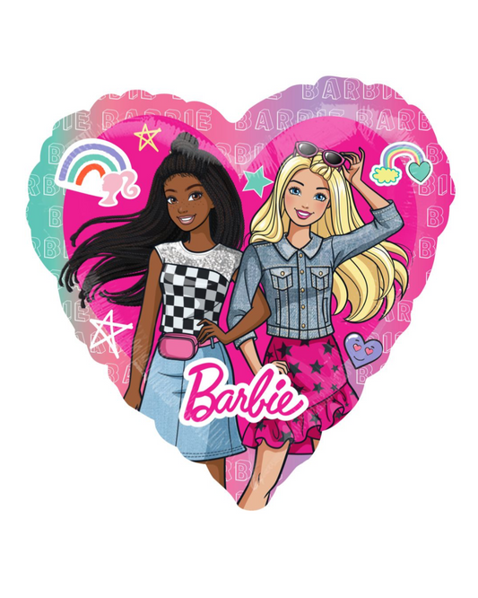 Giant XXL Heart Shaped Barbie Pink Foil Balloon With Helium
