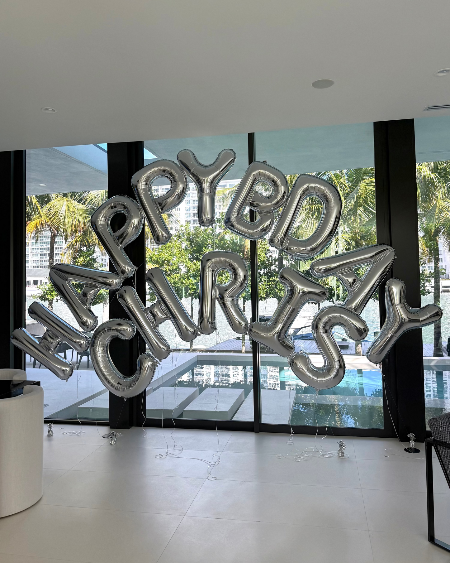 Giant Letters Balloon Arch Custom Phrase Any Letters Silver