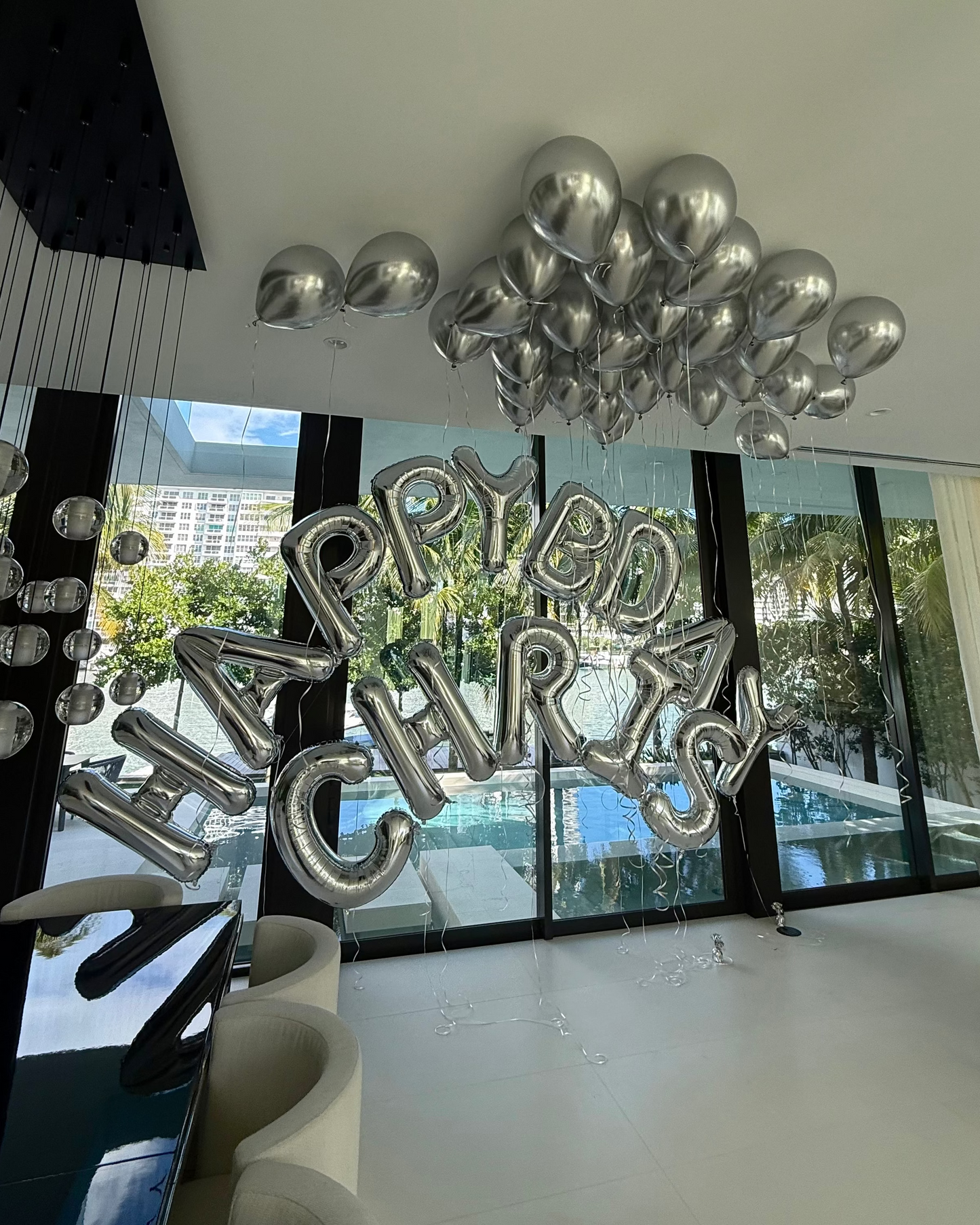 Giant Letters Balloon Arch Custom Phrase Any Letters Silver