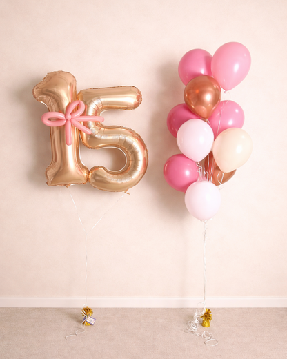 Giant Number With 12 Balloons Bouquet