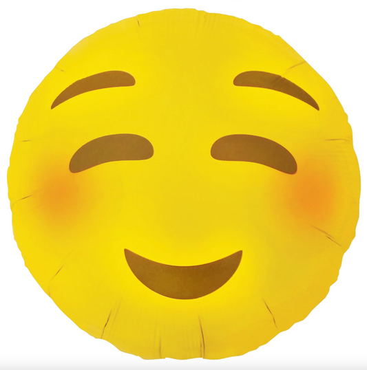 Emoji "Blushing" Foil Balloon 18" With Helium