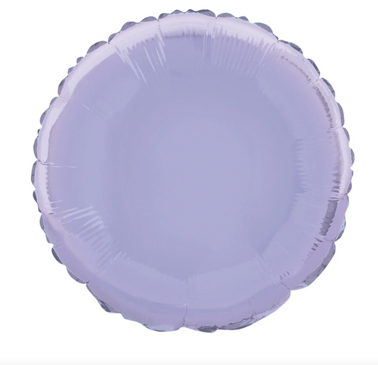 Lilac Foil Balloon 18" With Helium Circle Shaped Round
