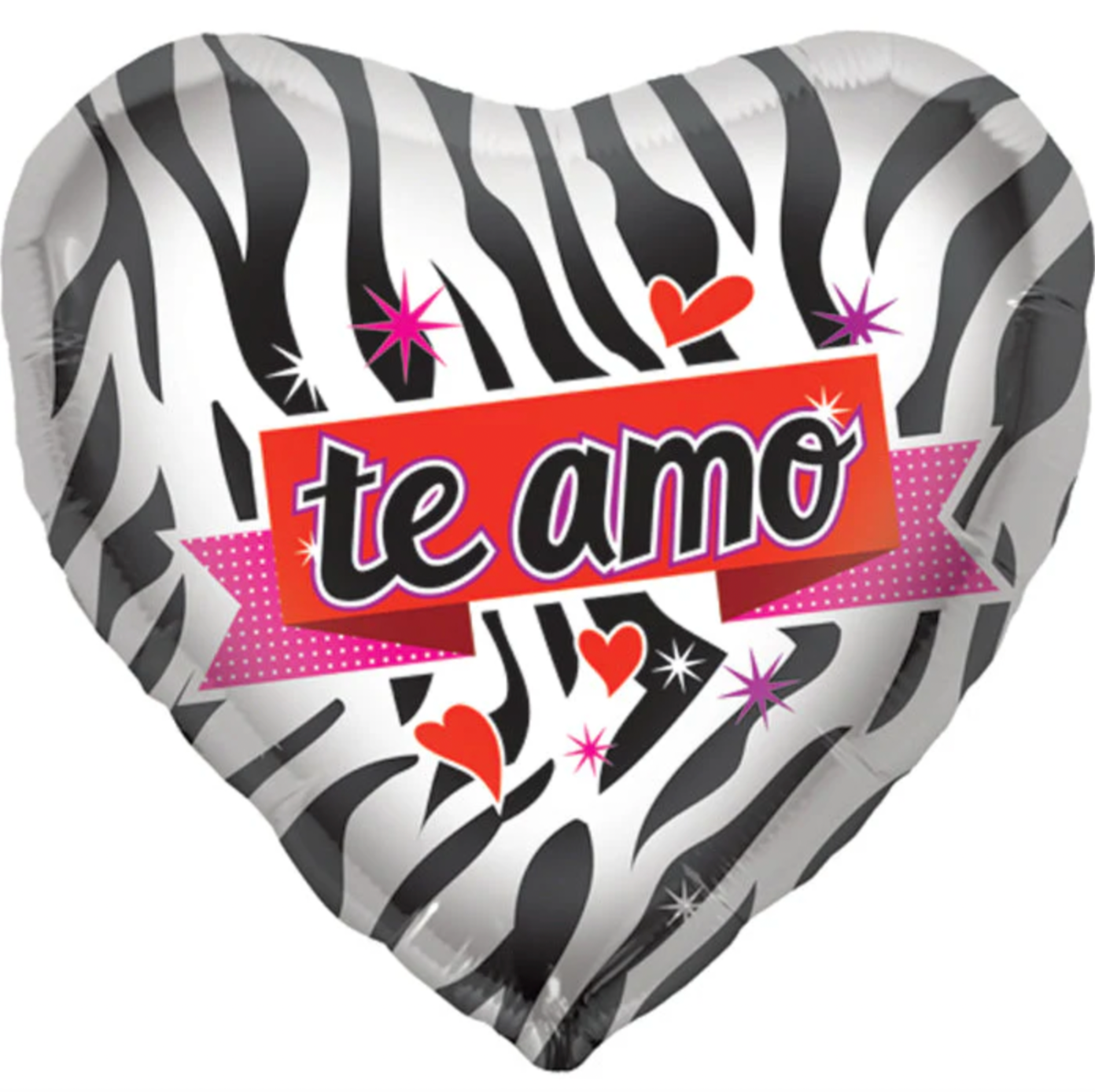 "Te Amo" Balloon Zebra 18" With Helium