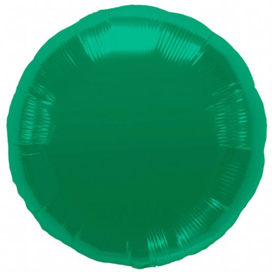 Emerald Green Foil Balloon 18" With Helium Circle Shaped Round