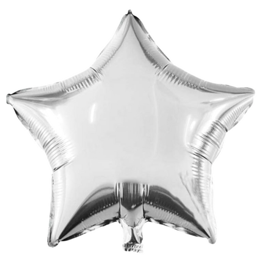 Star Shaped Silver Foil Balloon 18" With Helium