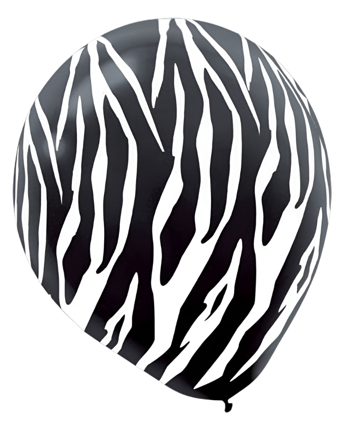 Zebra Print Balloon 12" With Helium