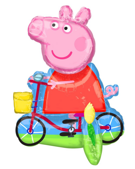 Giant 33" Peppa Pig Bicycle Balloon With Helium