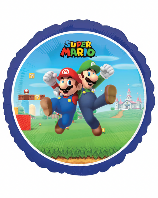 Super Mario Bros Happy Birthday Foil Balloon With Helium 18"