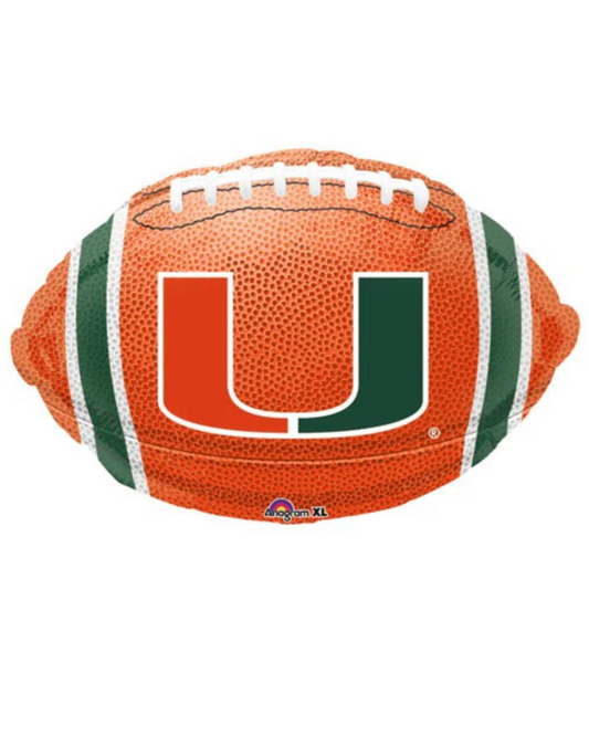University Of Miami 18" Foil Football Balloon With Helium