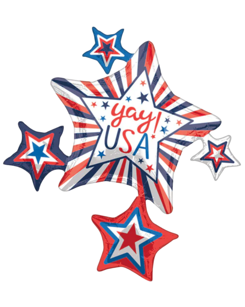 Giant 35" Yay USA Foil Balloon With Helium