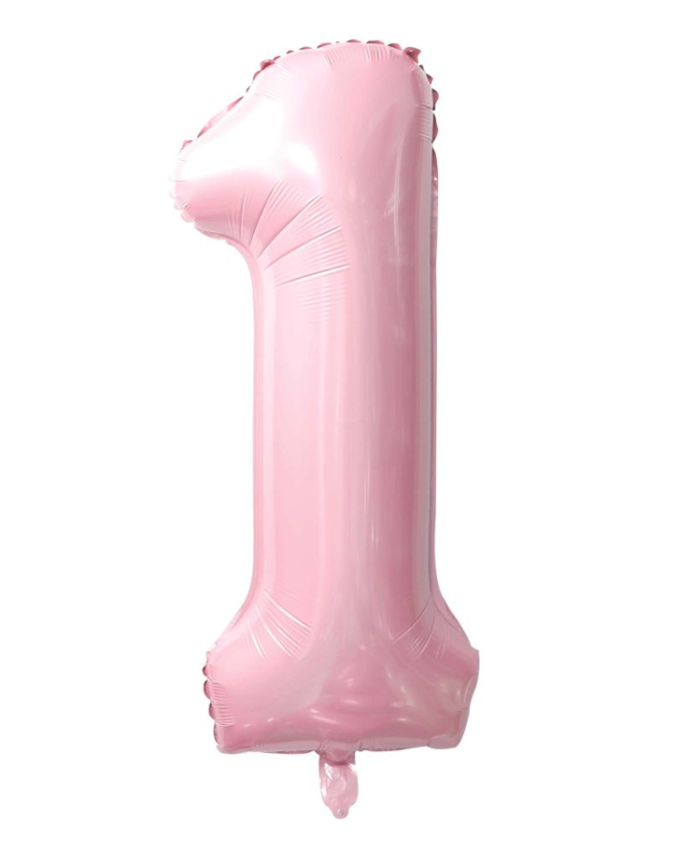 Giant Pink 40" Foil Number Balloon With Helium