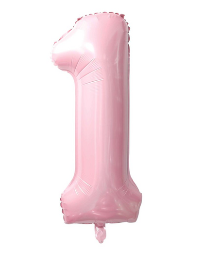 Giant Pink 40" Foil Number Balloon With Helium