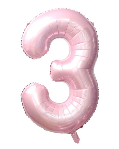 Giant Pink 40" Foil Number Balloon With Helium